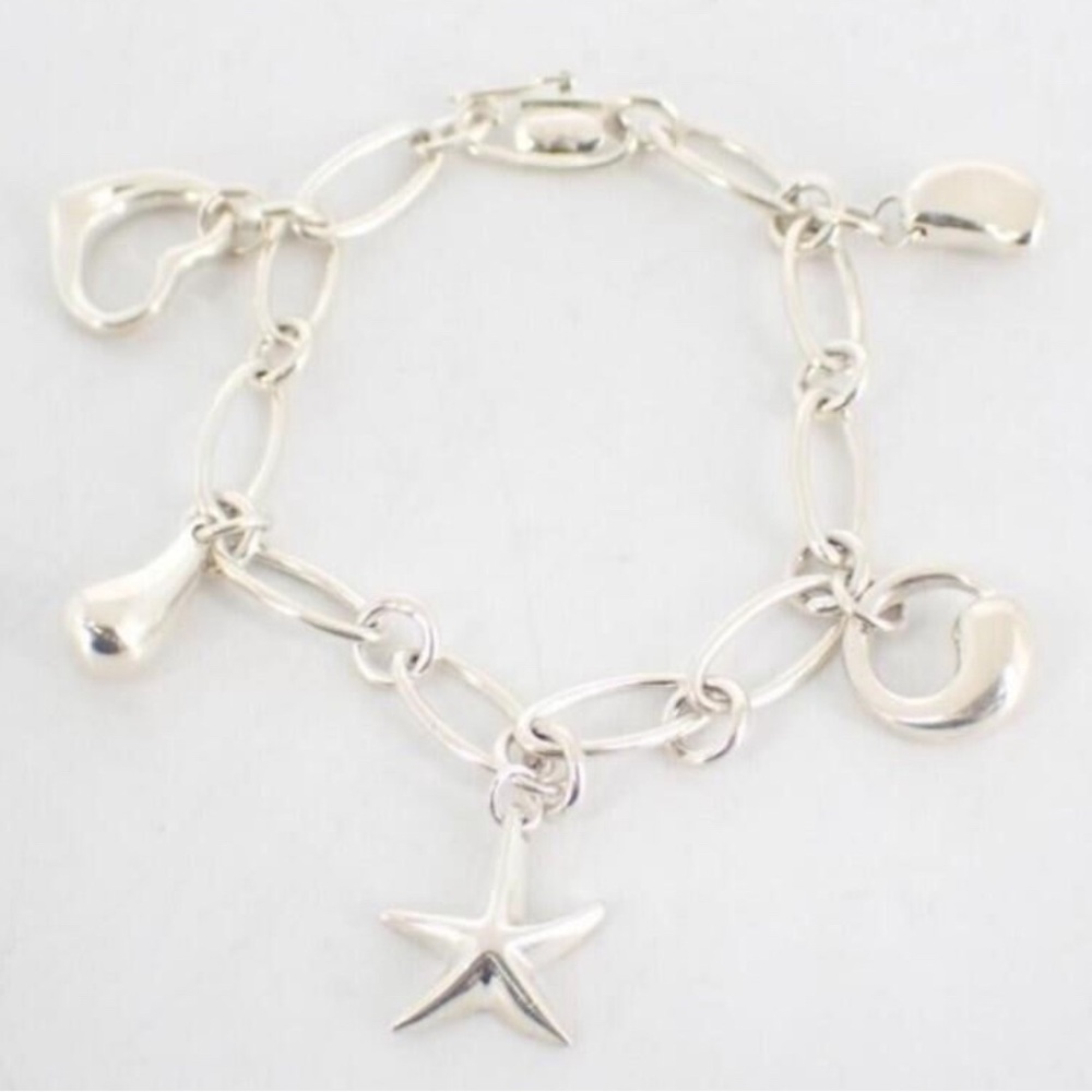 Tiffany & Co. ELSA PERETTI Sterling 925 Icon Element Charm Bracelet 6.25"